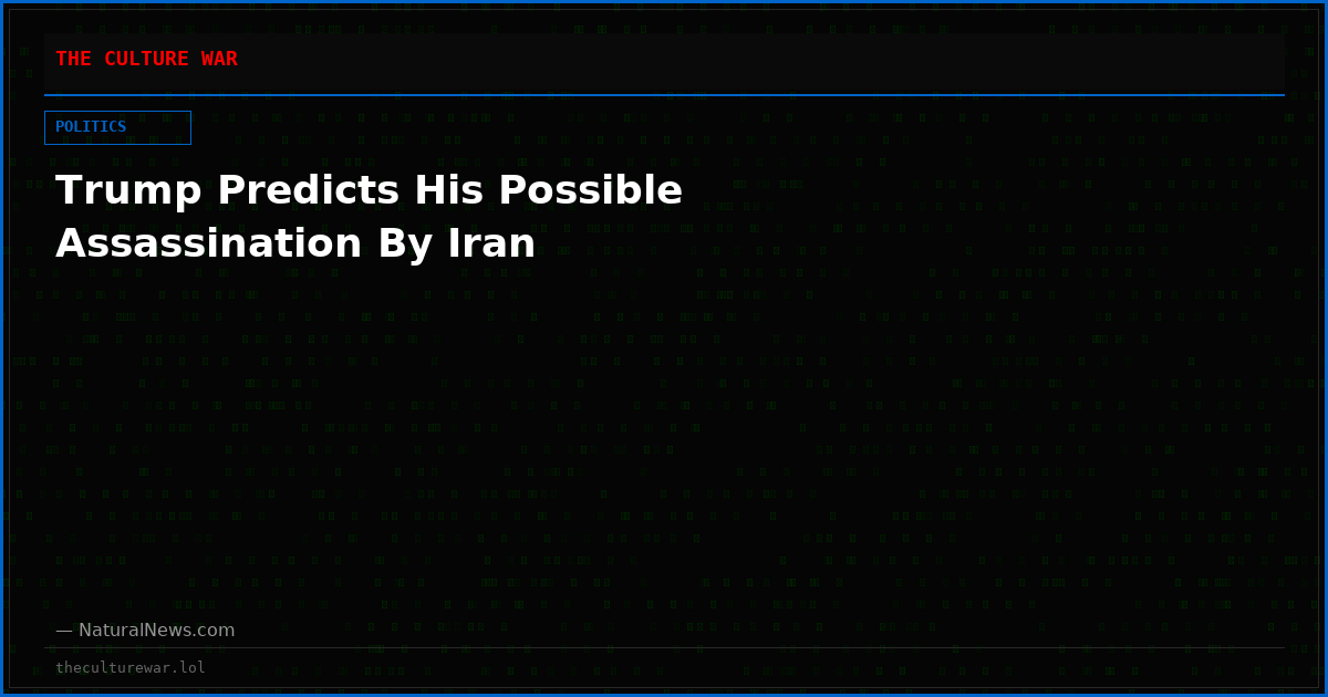 Trump Predicts His Possible Assassination By Iran