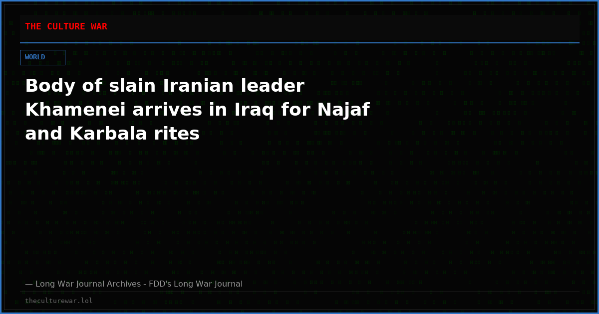Body of slain Iranian leader Khamenei arrives in Iraq for Najaf and Karbala rites