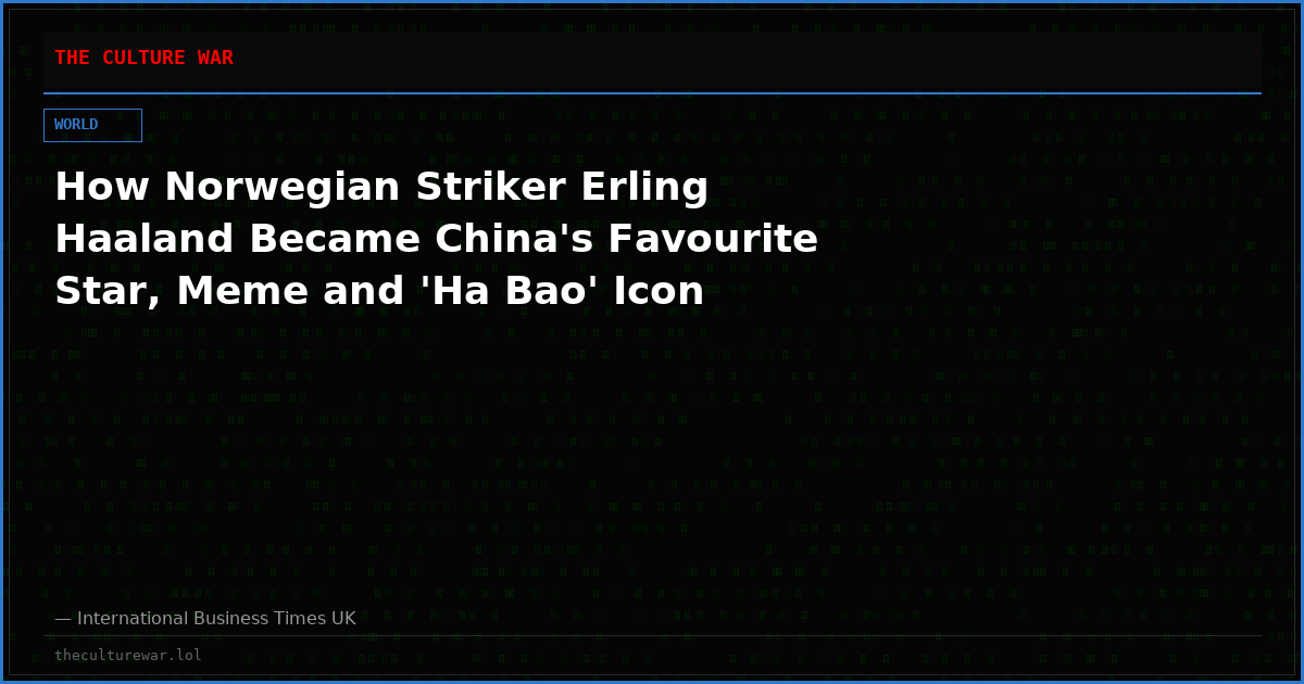 How Norwegian Striker Erling Haaland Became China's Favourite Star, Meme and 'Ha Bao' Icon