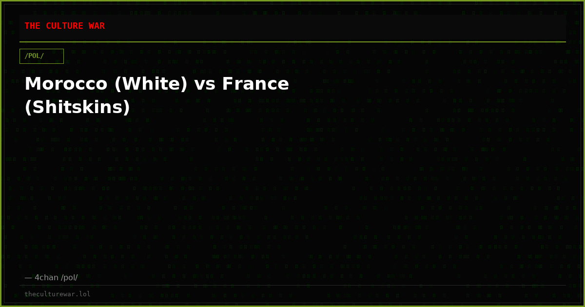 Morocco (White) vs France (Shitskins)