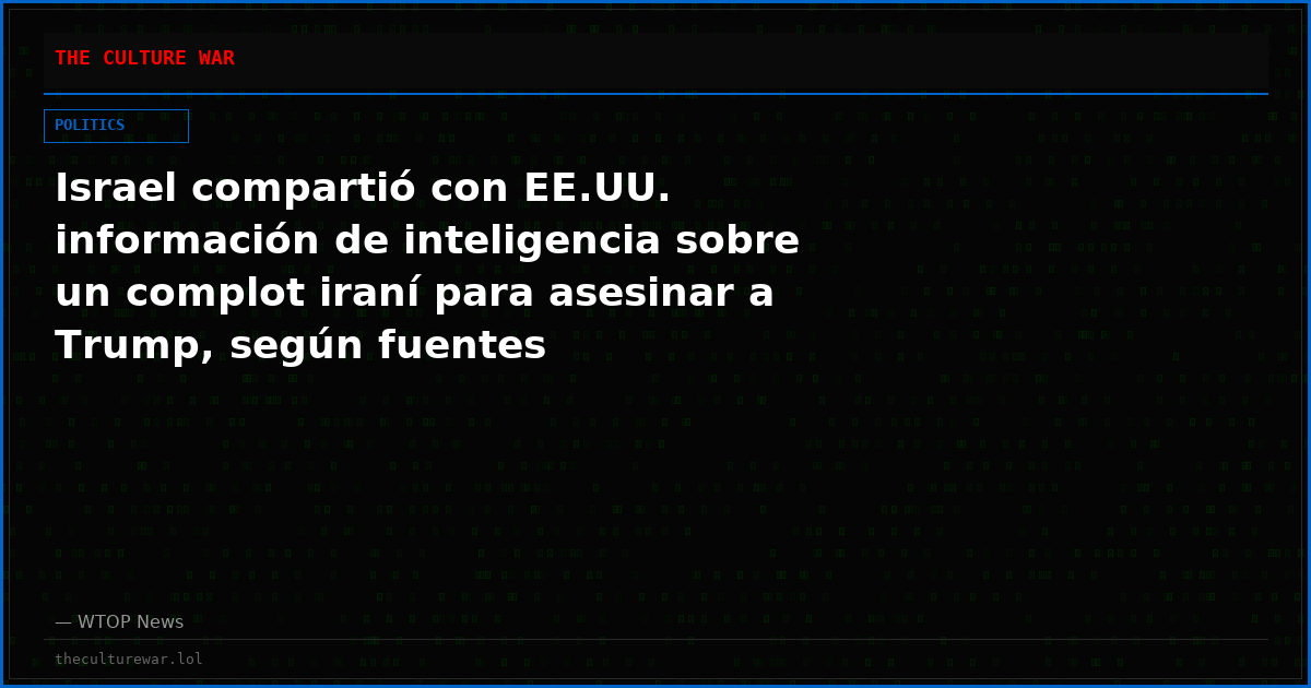 Israel compartió con EE.UU. información de inteligencia sobre un complot iraní para asesinar a Trump, según fuentes