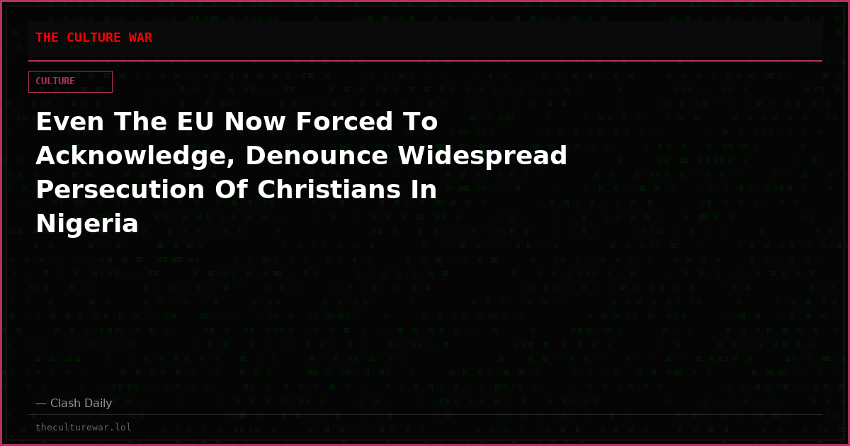 Even The EU Now Forced To Acknowledge, Denounce Widespread Persecution Of Christians In Nigeria