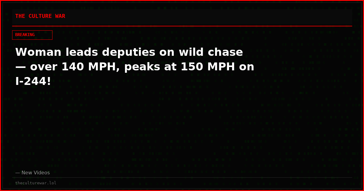 Woman leads deputies on wild chase — over 140 MPH, peaks at 150 MPH on I-244!
