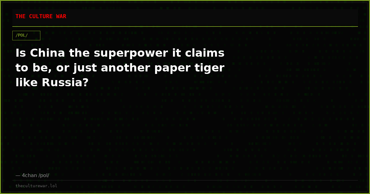 Is China the superpower it claims to be, or just another paper tiger like Russia?