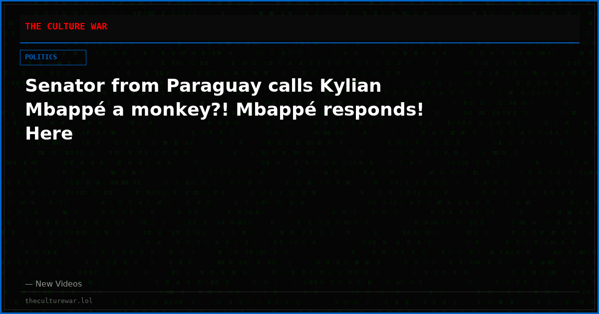 Senator from Paraguay calls Kylian Mbappé a monkey?! Mbappé responds! Here