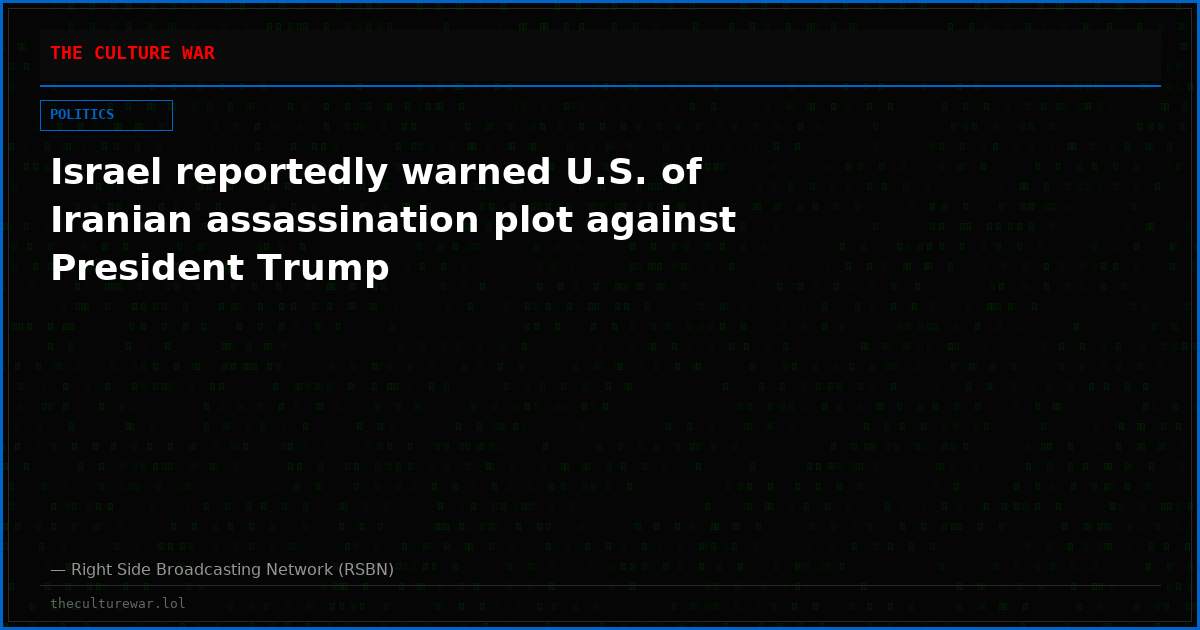 Israel reportedly warned U.S. of Iranian assassination plot against President Trump