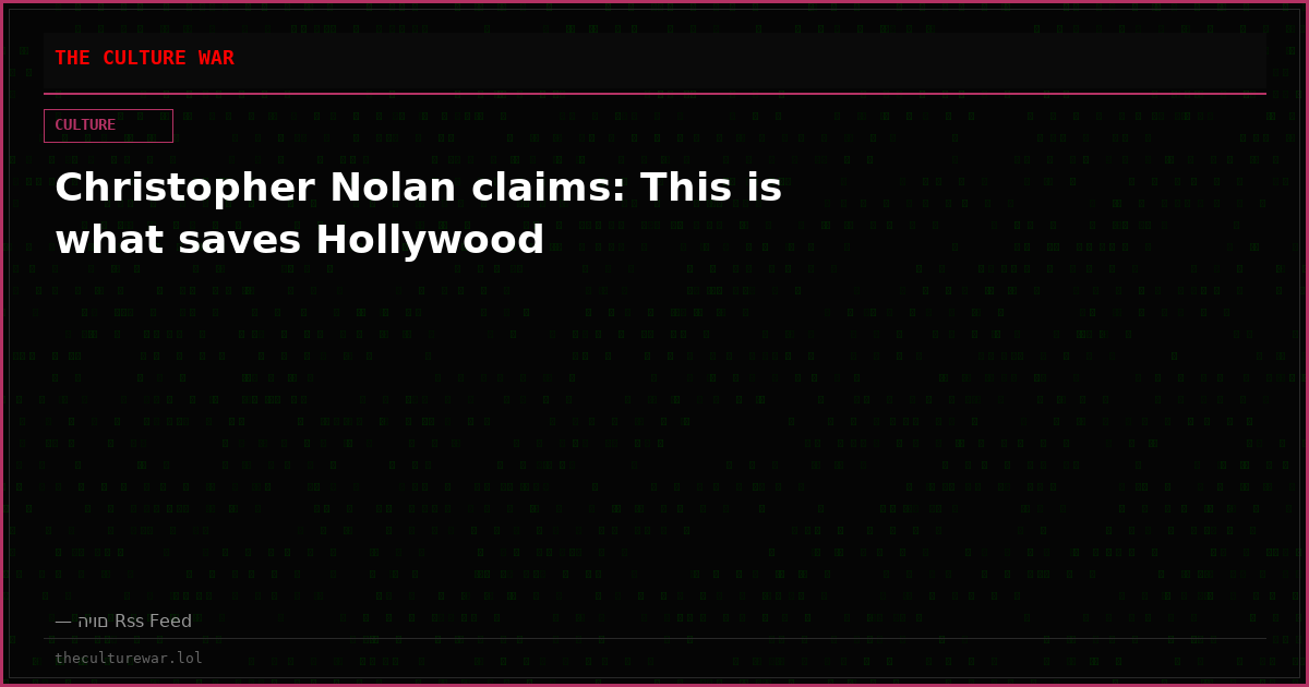 Christopher Nolan claims: This is what saves Hollywood