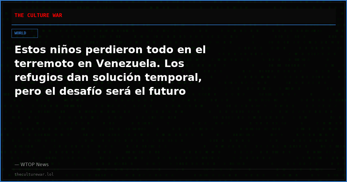 Estos niños perdieron todo en el terremoto en Venezuela. Los refugios dan solución temporal, pero el desafío será el futuro