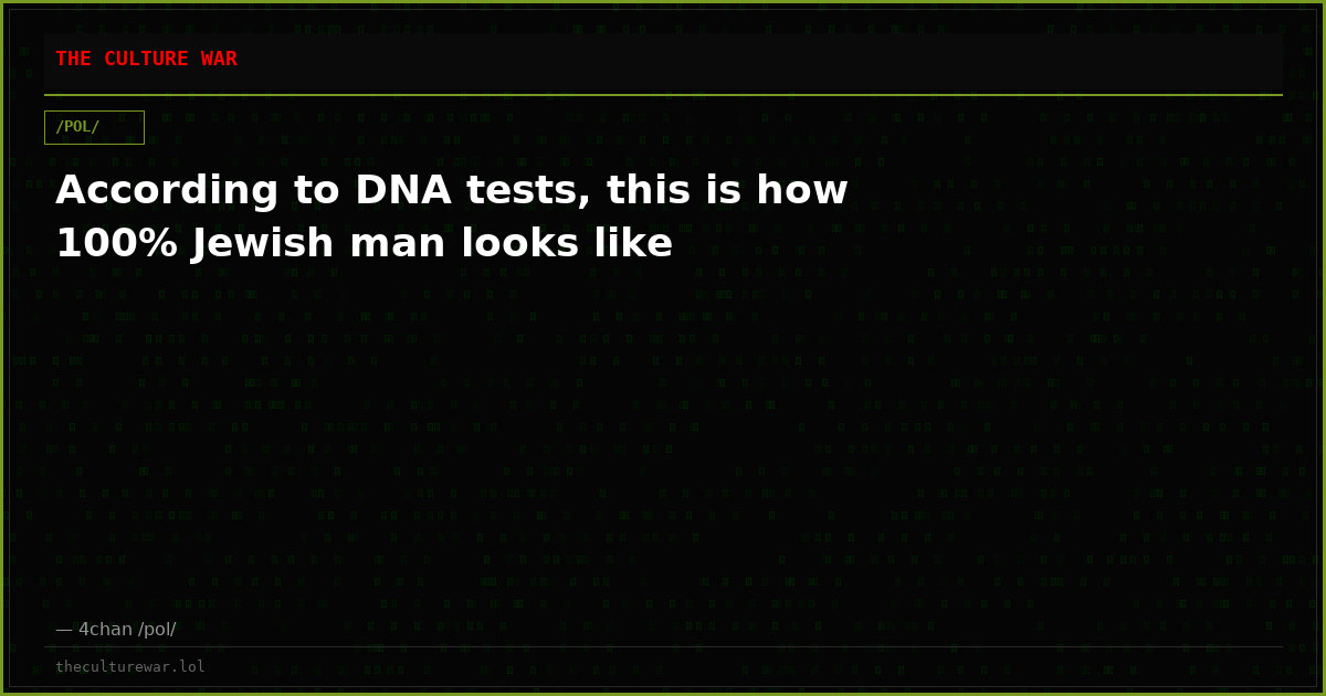 According to DNA tests, this is how 100% Jewish man looks like