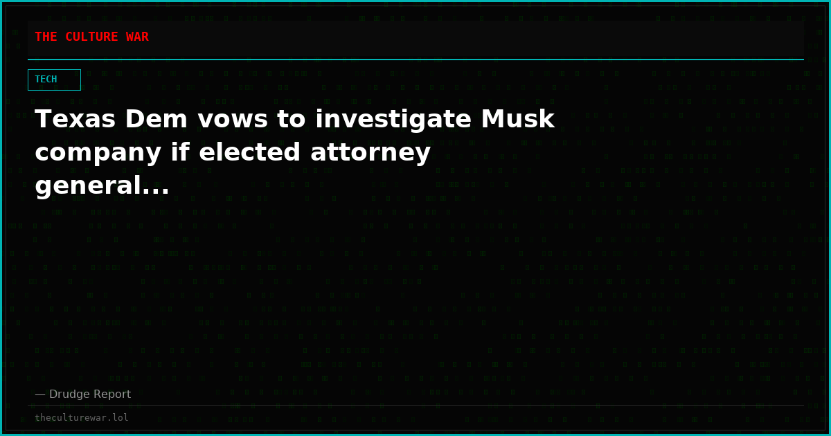 Texas Dem vows to investigate Musk company if elected attorney general...