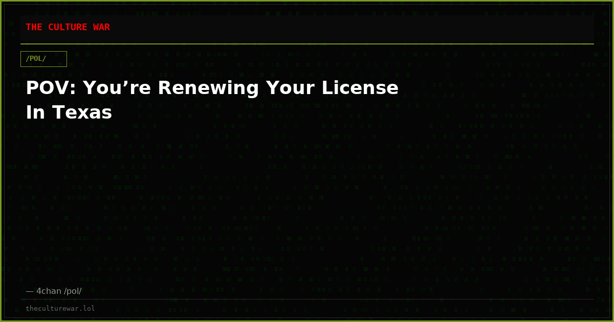 POV: You’re Renewing Your License In Texas