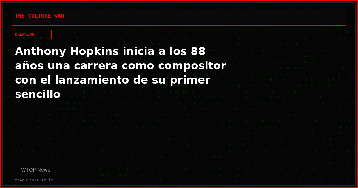 Anthony Hopkins inicia a los 88 años una carrera como compositor con el lanzamiento de su primer sencillo