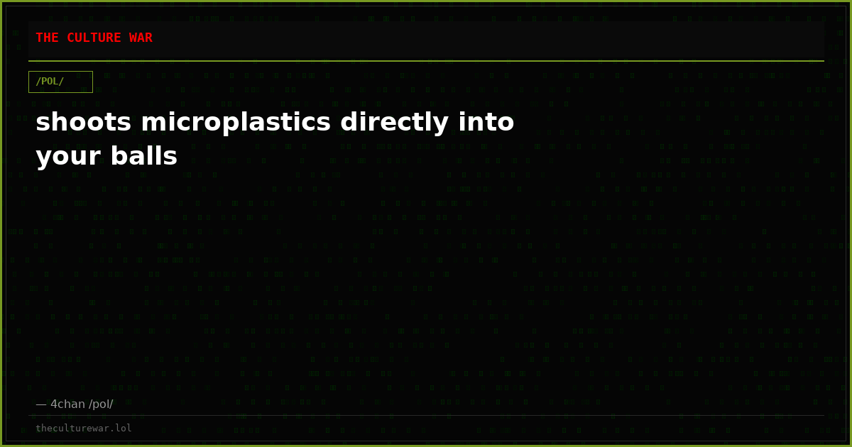 shoots microplastics directly into your balls