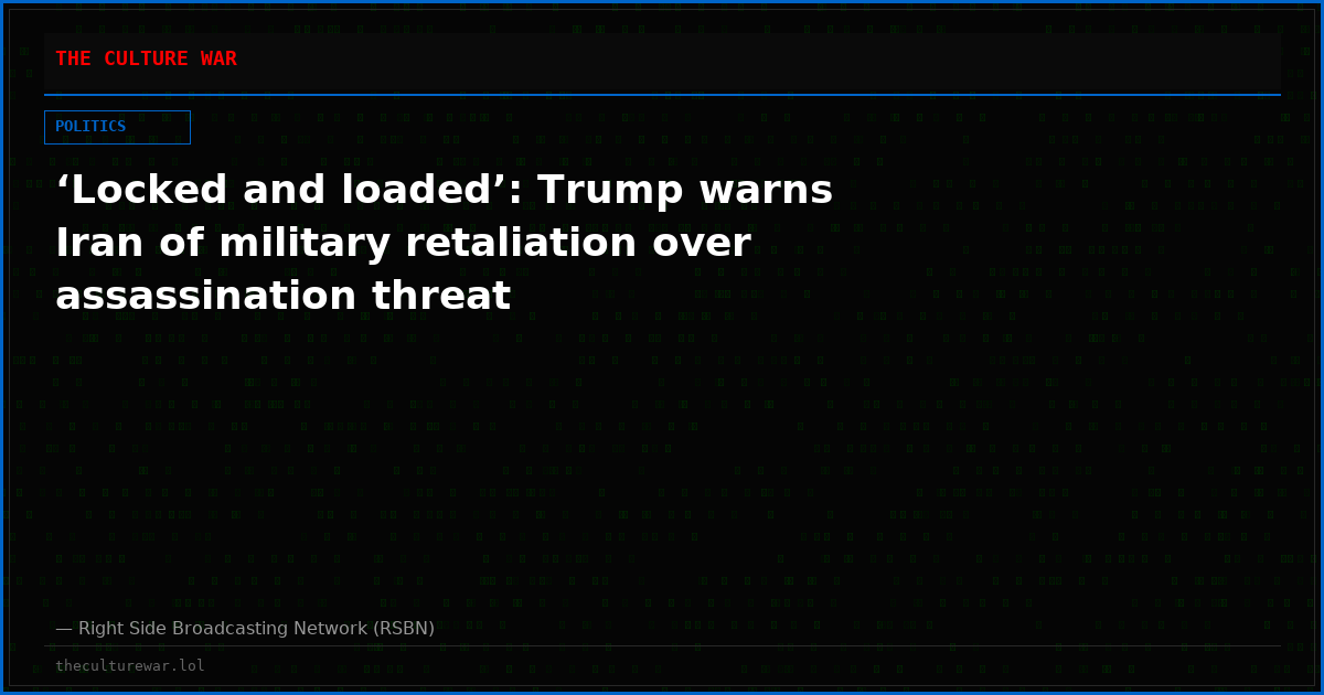‘Locked and loaded’: Trump warns Iran of military retaliation over assassination threat