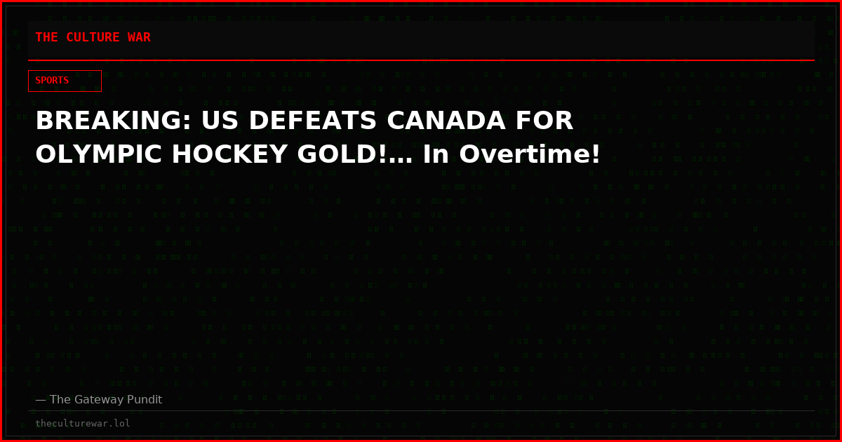 BREAKING: US DEFEATS CANADA FOR OLYMPIC HOCKEY GOLD!… In Overtime!
