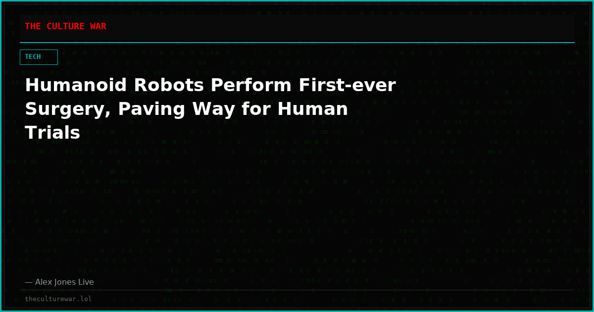 Humanoid Robots Perform First-ever Surgery, Paving Way for Human Trials