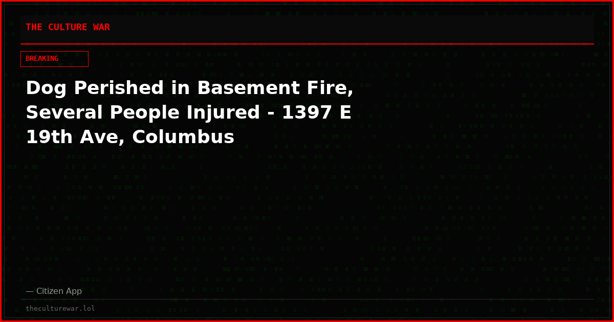 Dog Perished in Basement Fire, Several People Injured - 1397 E 19th Ave, Columbus