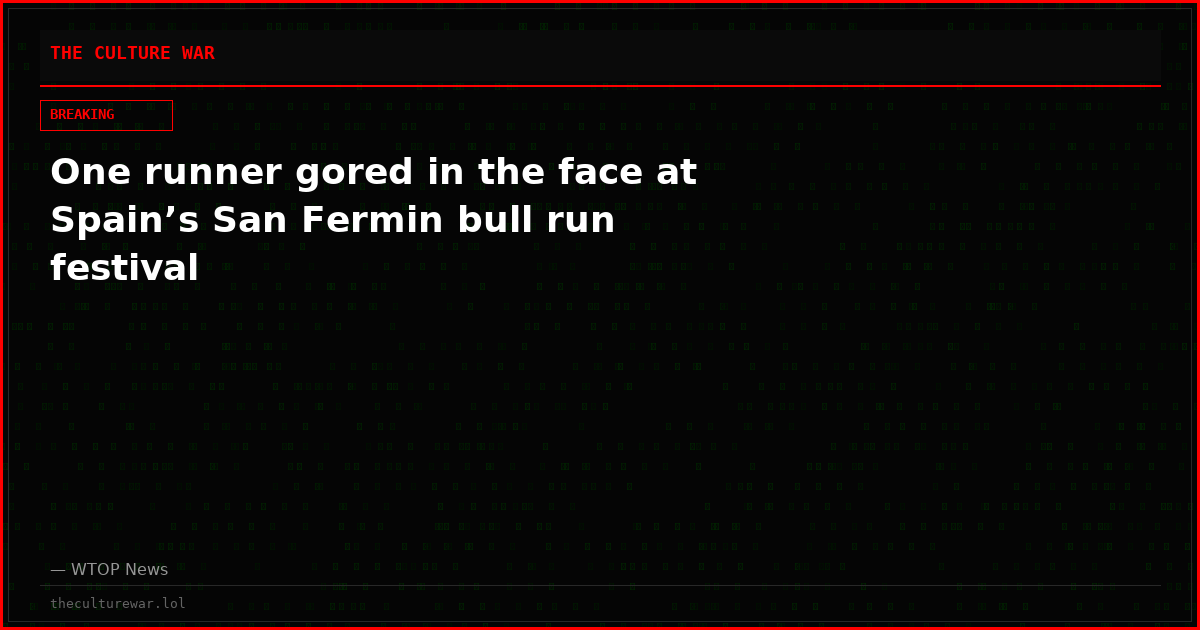 One runner gored in the face at Spain’s San Fermin bull run festival
