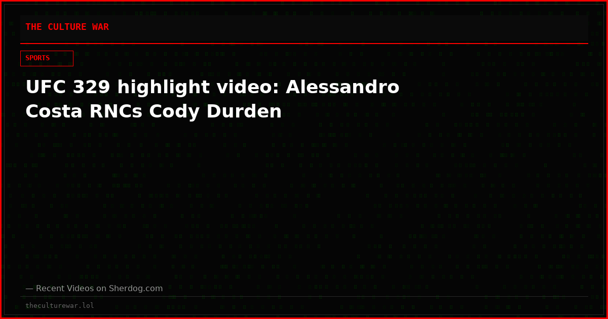 UFC 329 highlight video: Alessandro Costa RNCs Cody Durden