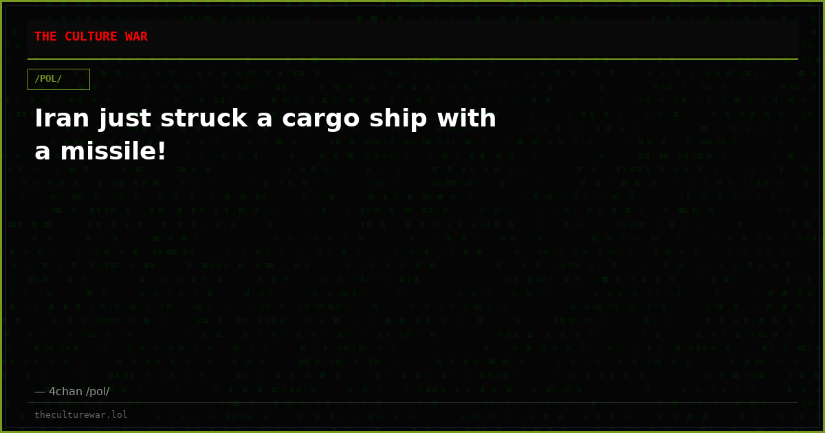 Iran just struck a cargo ship with a missile!