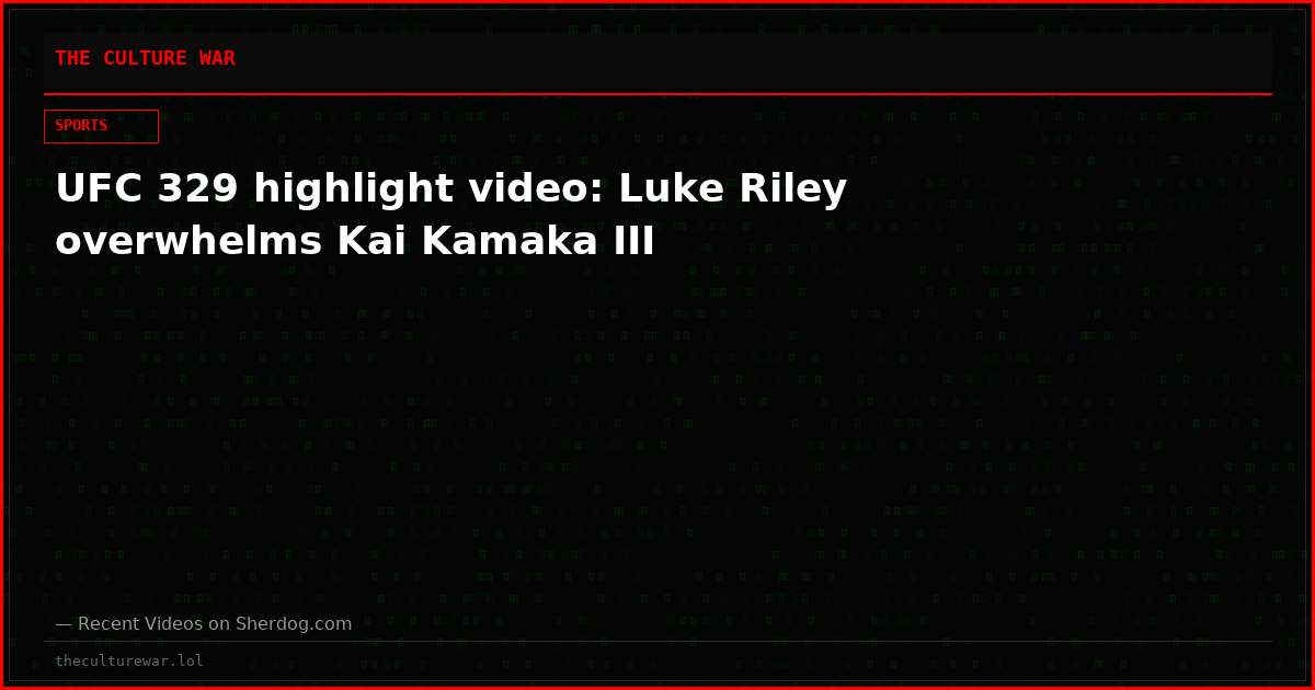 UFC 329 highlight video: Luke Riley overwhelms Kai Kamaka III