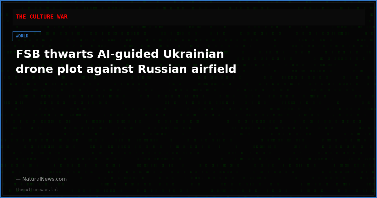 FSB thwarts AI-guided Ukrainian drone plot against Russian airfield