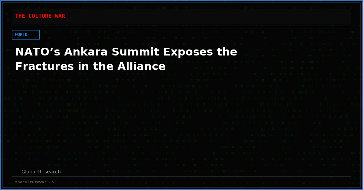 NATO’s Ankara Summit Exposes the Fractures in the Alliance
