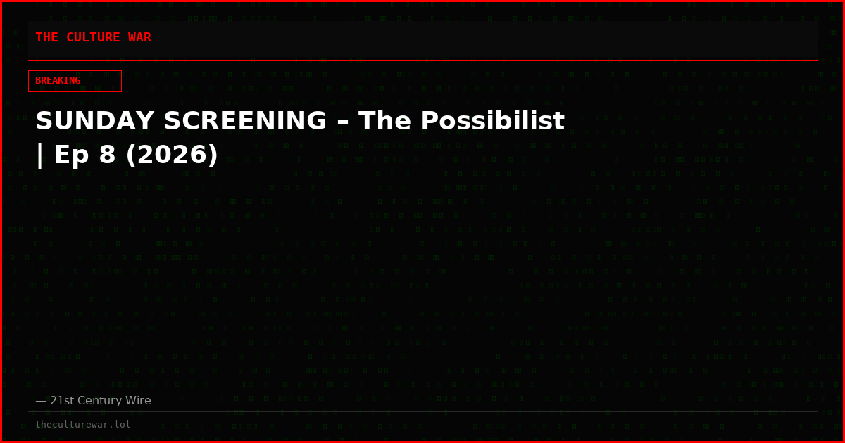 SUNDAY SCREENING – The Possibilist | Ep 8 (2026)