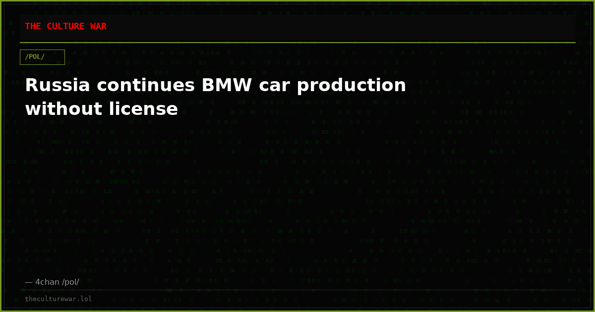 Russia continues BMW car production without license