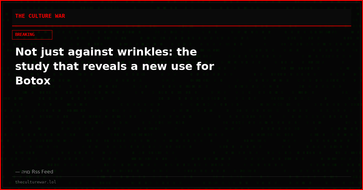 Not just against wrinkles: the study that reveals a new use for Botox