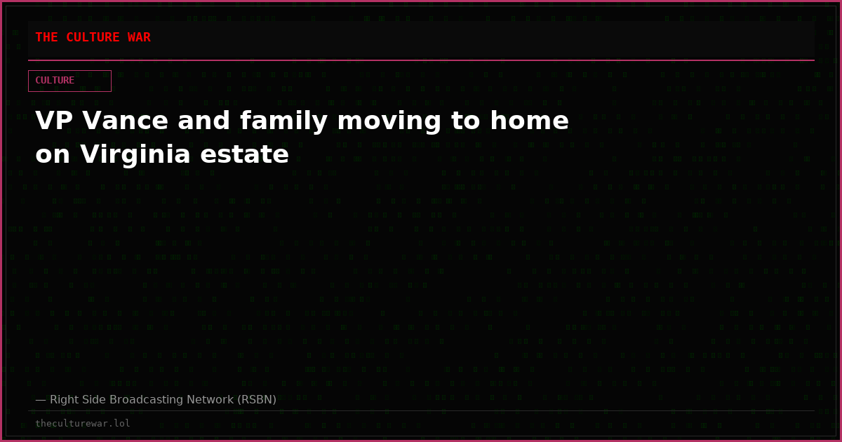 VP Vance and family moving to home on Virginia estate