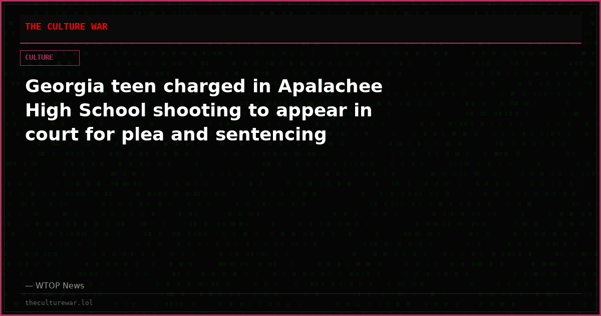 Georgia teen charged in Apalachee High School shooting to appear in court for plea and sentencing