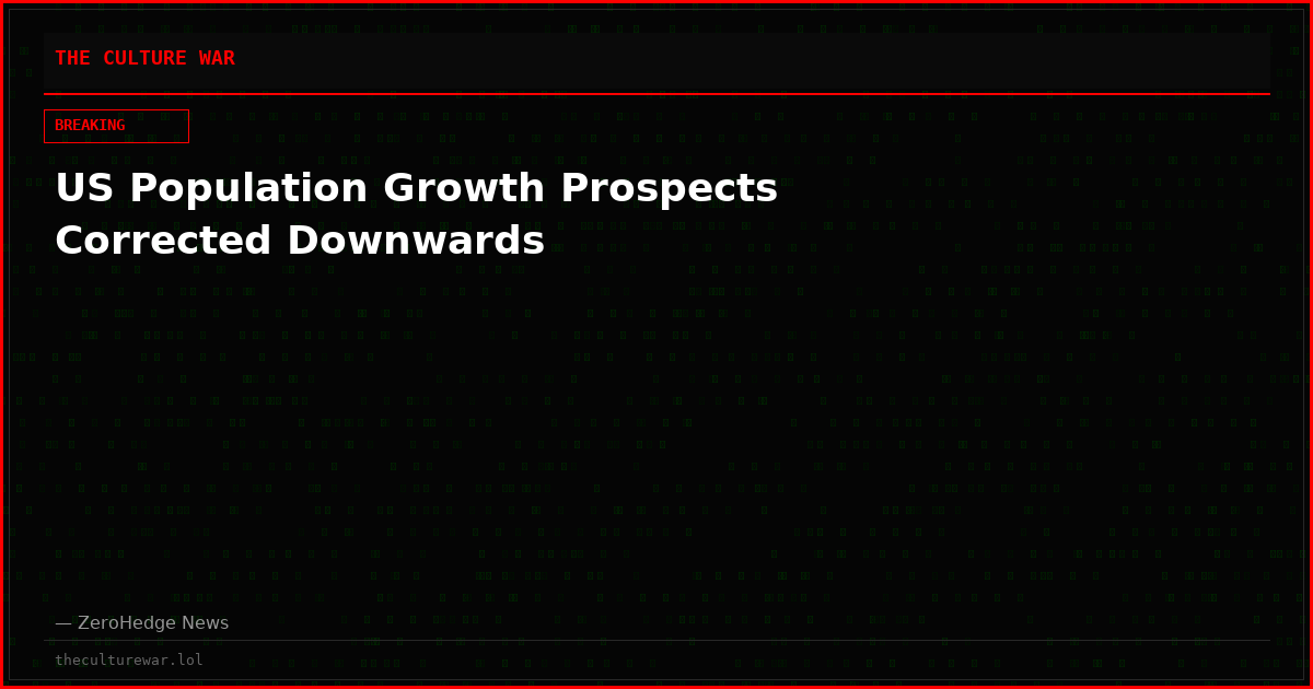 US Population Growth Prospects Corrected Downwards