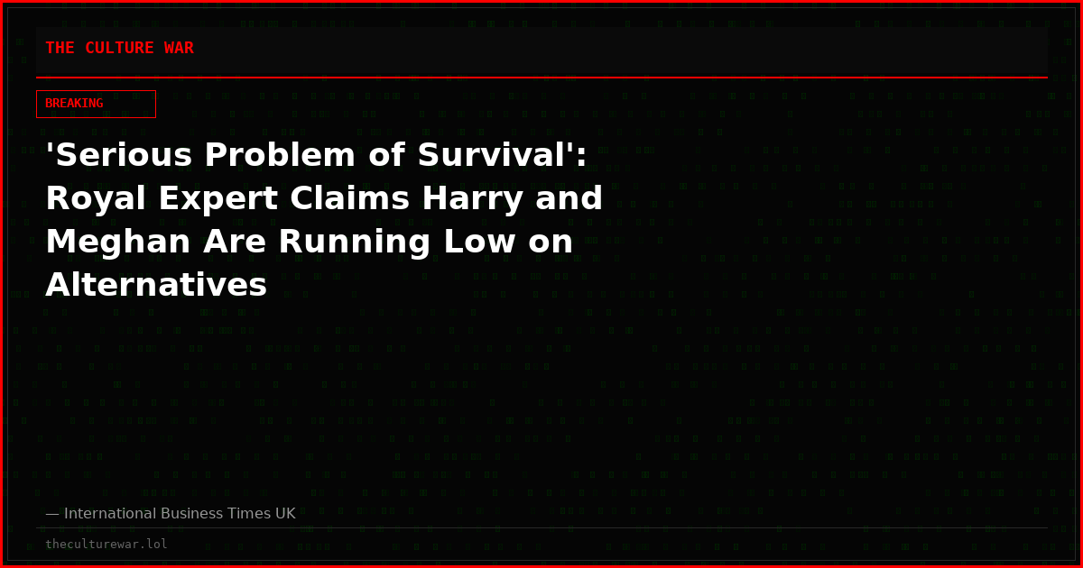 'Serious Problem of Survival': Royal Expert Claims Harry and Meghan Are Running Low on Alternatives