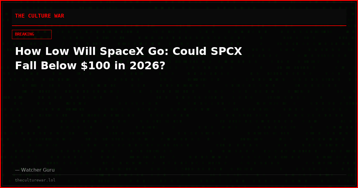 How Low Will SpaceX Go: Could SPCX Fall Below $100 in 2026?
