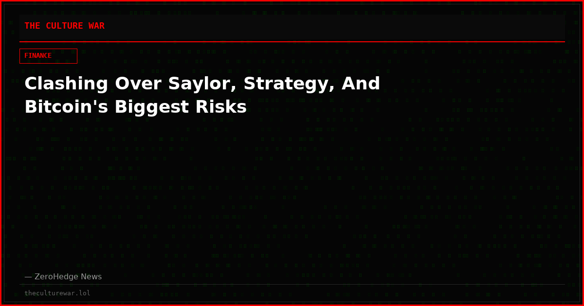 Clashing Over Saylor, Strategy, And Bitcoin's Biggest Risks