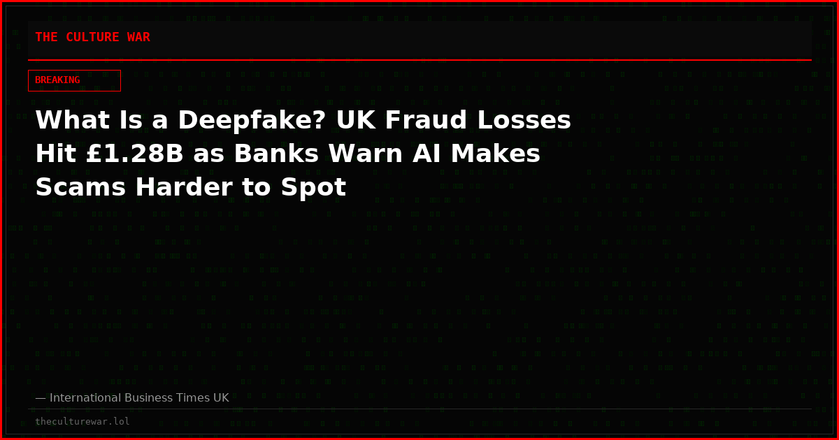 What Is a Deepfake? UK Fraud Losses Hit £1.28B as Banks Warn AI Makes Scams Harder to Spot