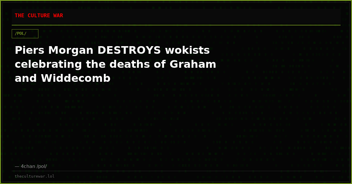 Piers Morgan DESTROYS wokists celebrating the deaths of Graham and Widdecomb