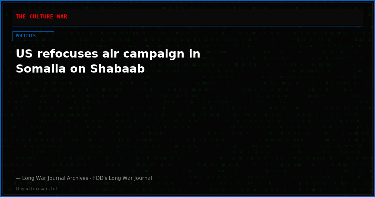 US refocuses air campaign in Somalia on Shabaab