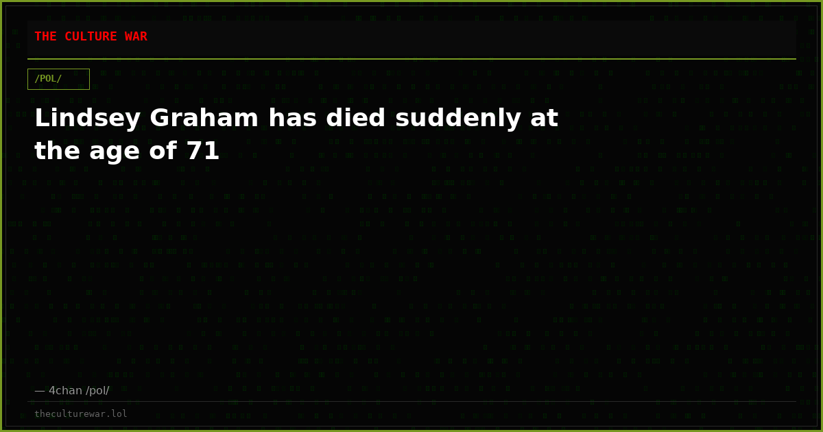 Lindsey Graham has died suddenly at the age of 71