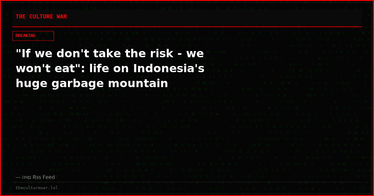 "If we don't take the risk - we won't eat": life on Indonesia's huge garbage mountain