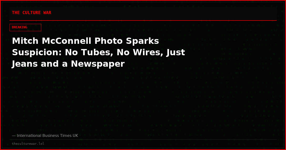 Mitch McConnell Photo Sparks Suspicion: No Tubes, No Wires, Just Jeans and a Newspaper
