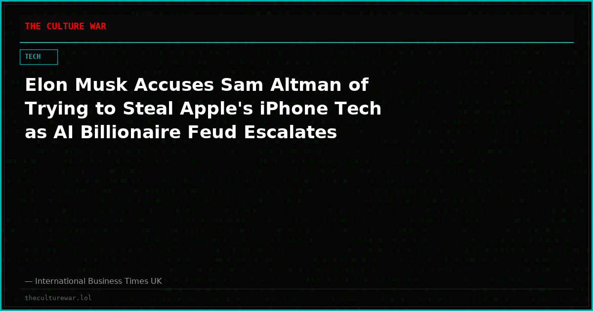 Elon Musk Accuses Sam Altman of Trying to Steal Apple's iPhone Tech as AI Billionaire Feud Escalates