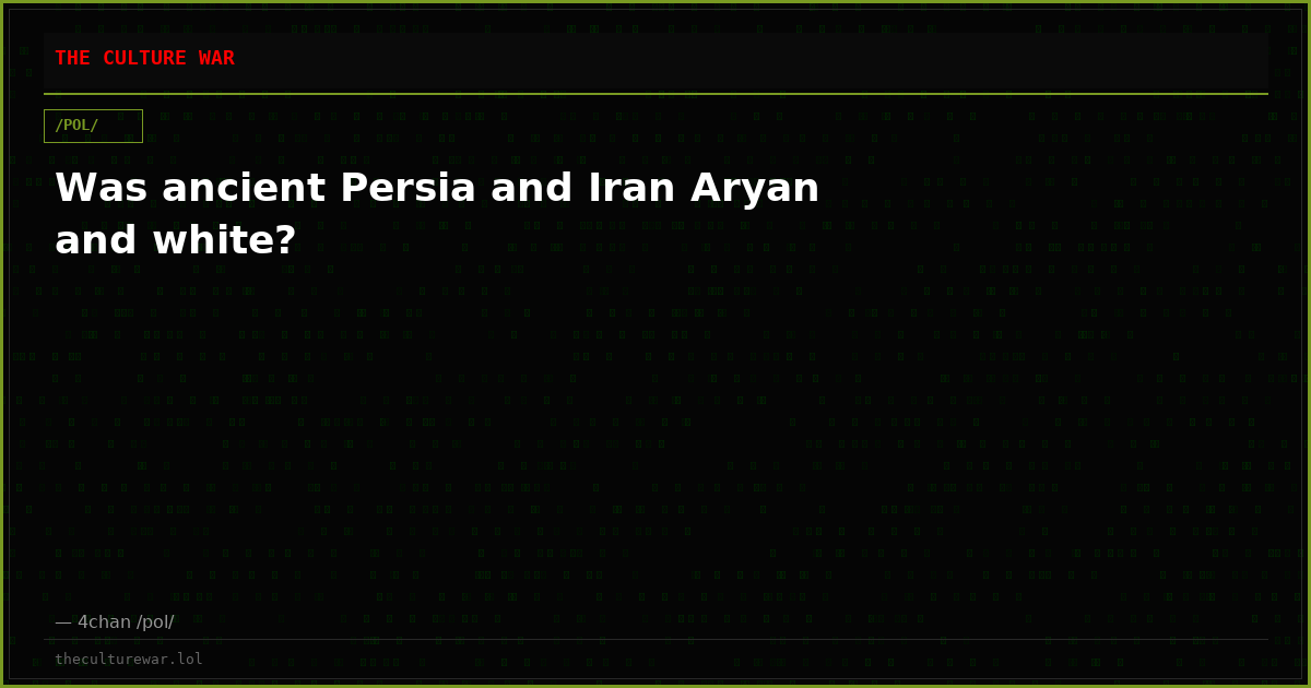 Was ancient Persia and Iran Aryan and white?
