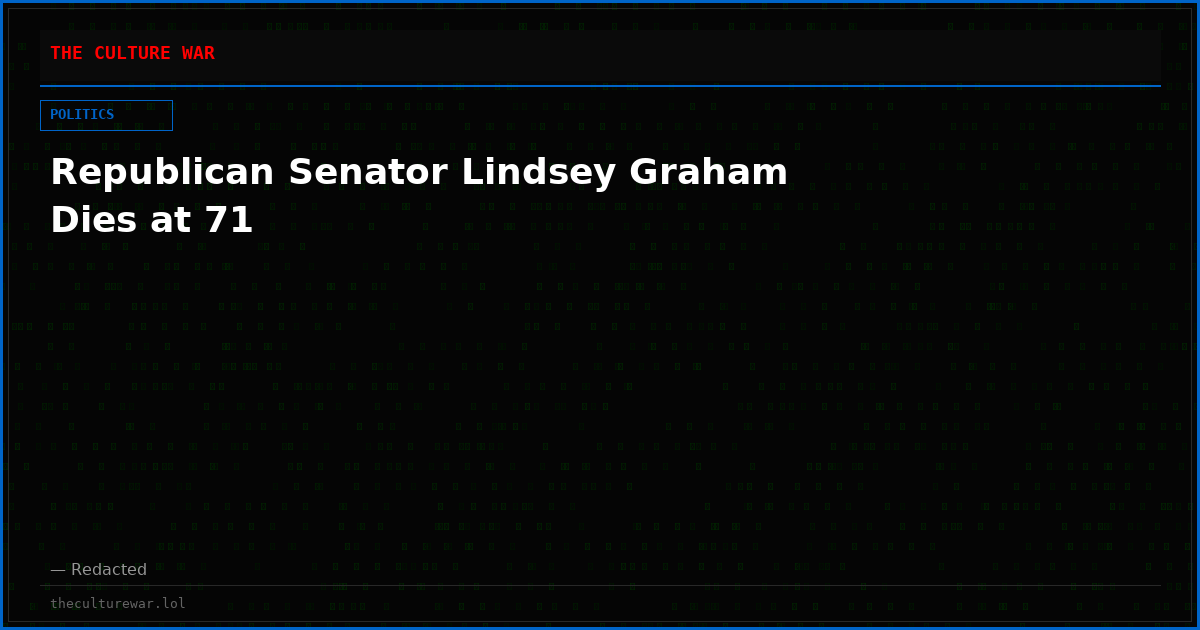 Republican Senator Lindsey Graham Dies at 71