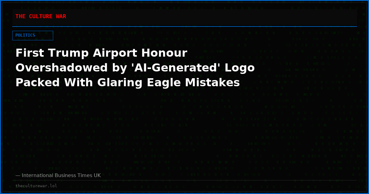 First Trump Airport Honour Overshadowed by 'AI-Generated' Logo Packed With Glaring Eagle Mistakes