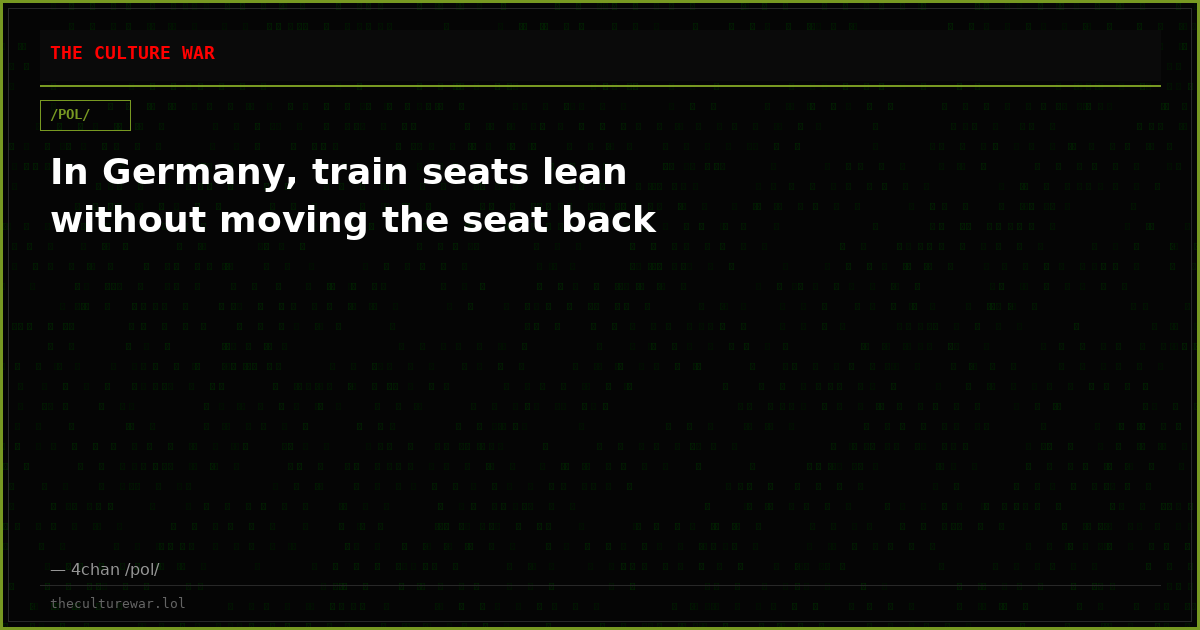 In Germany, train seats lean without moving the seat back