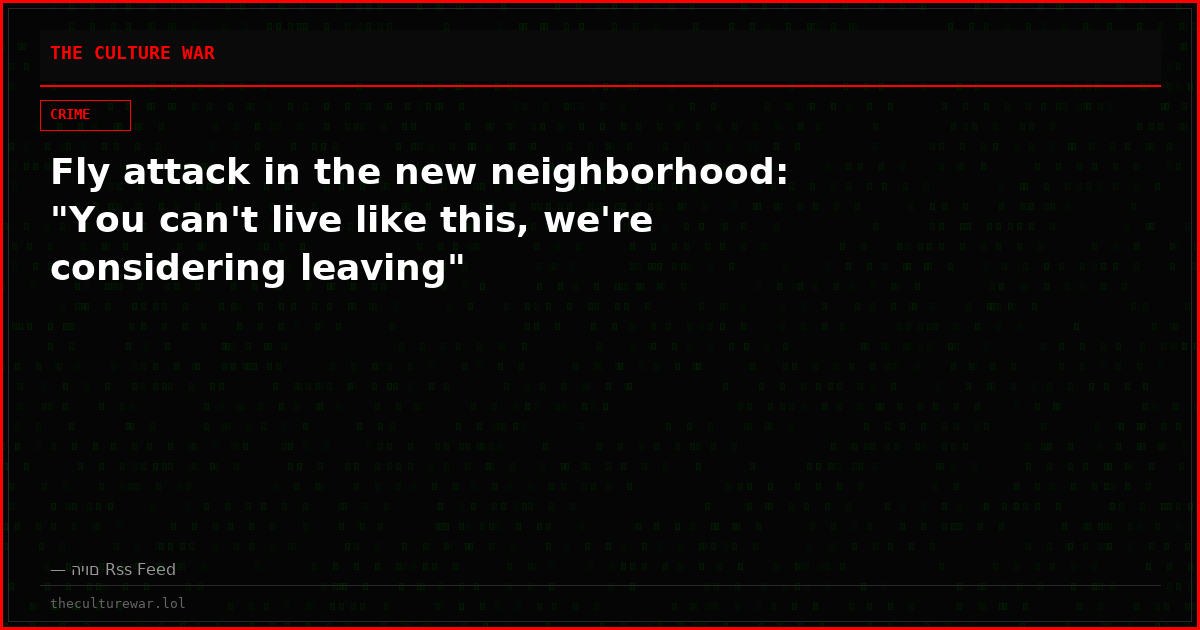 Fly attack in the new neighborhood: "You can't live like this, we're considering leaving"