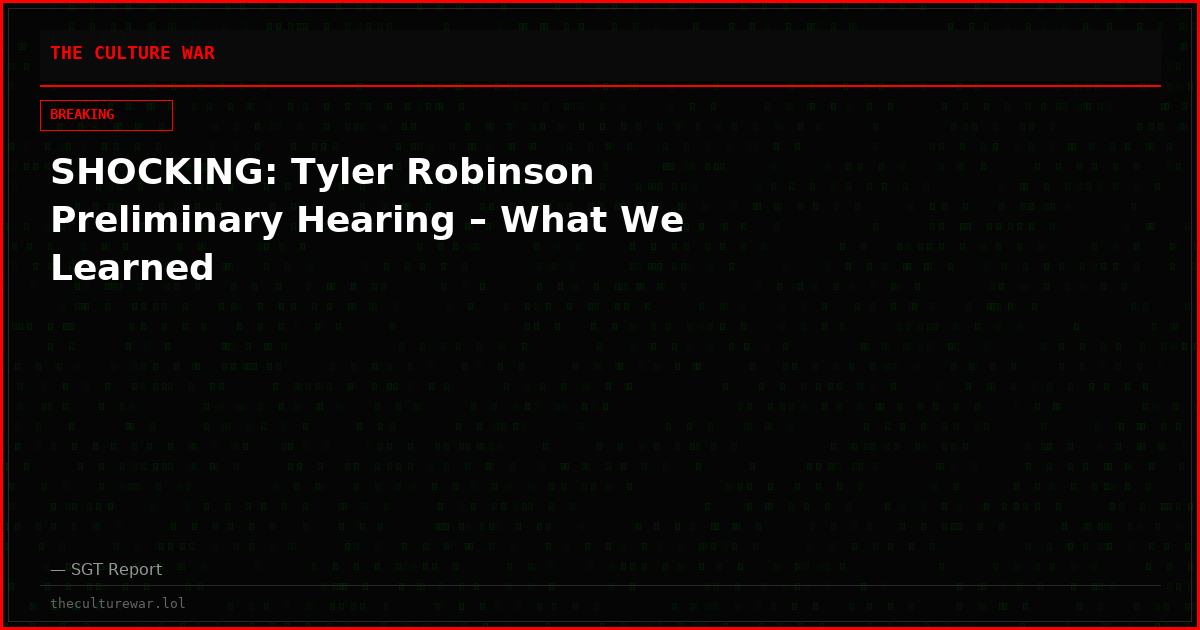SHOCKING: Tyler Robinson Preliminary Hearing – What We Learned