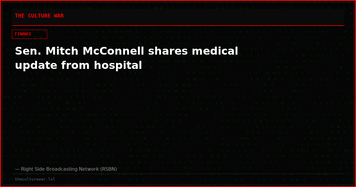Sen. Mitch McConnell shares medical update from hospital